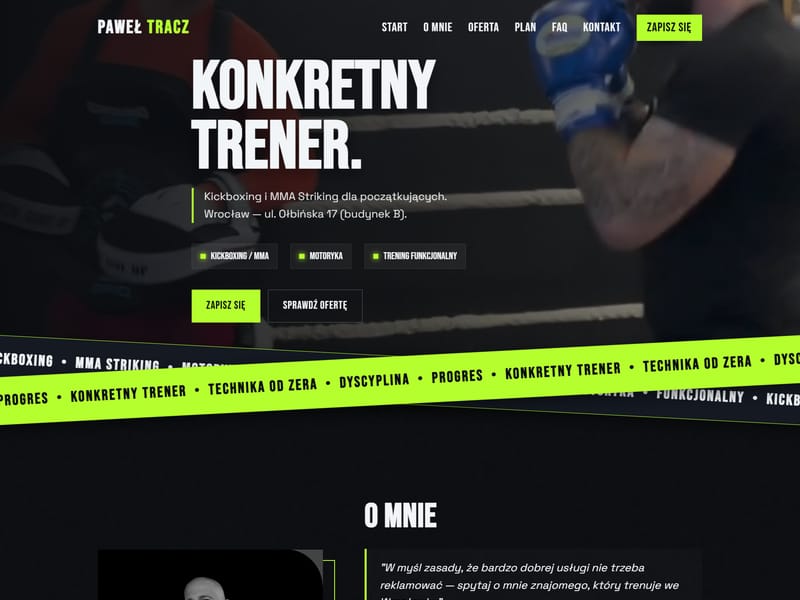 KICKBOXING TRENER - Kickboxing & MMA Trainer Landing Page